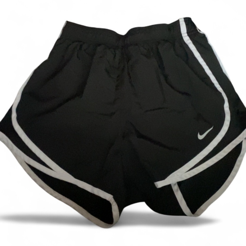 Nike Black and White Athletic Shorts with Elastic Waistband